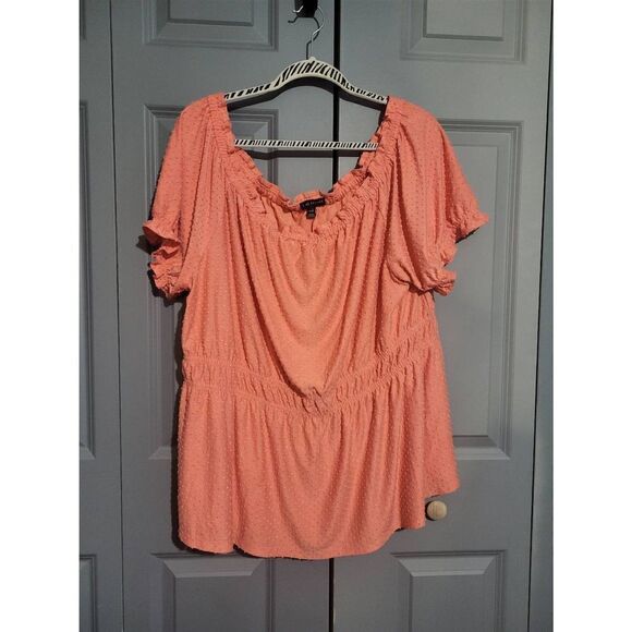 Lane Bryant peach colored peplum blouse - Picture 1 of 6
